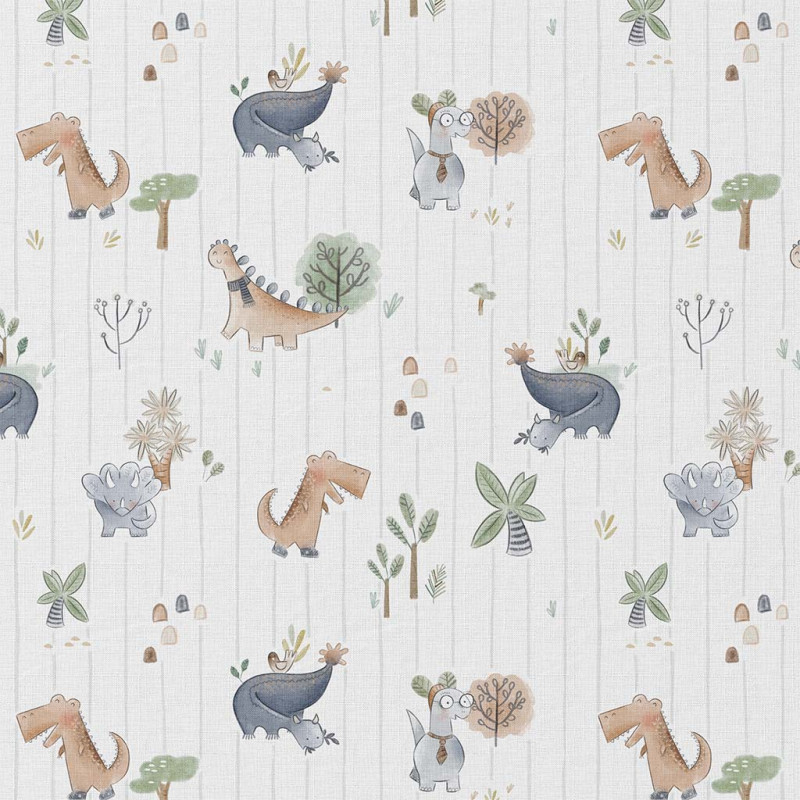 Printed Cotton CERADINO White / Green